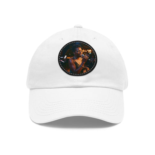 Soul Jazz Singer Dad Hat — Round Leather Patch Cap
