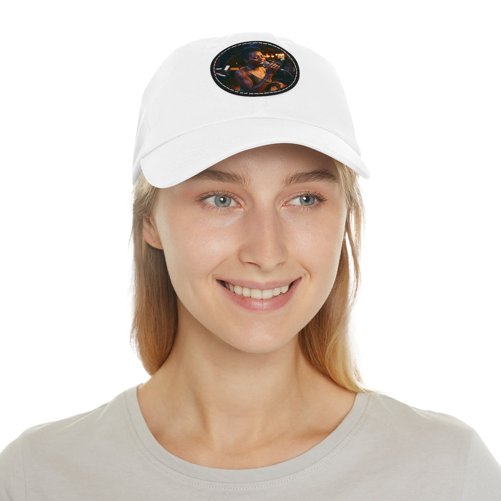 Soul Jazz Singer Dad Hat — Round Leather Patch Cap