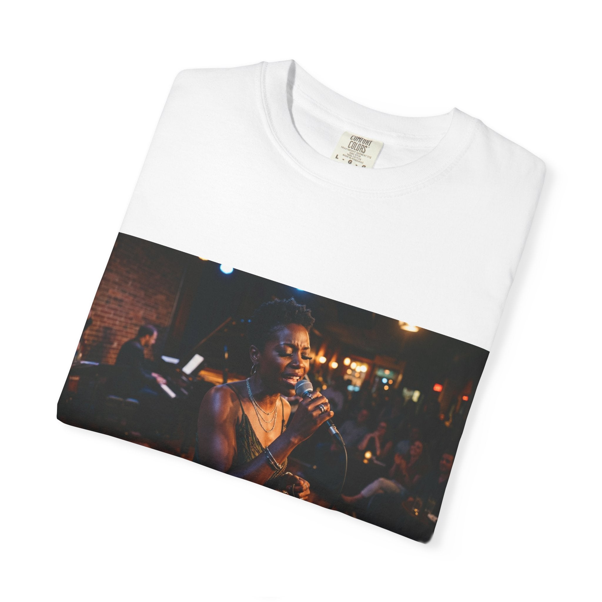 Live Jazz Singer Photo T-Shirt — Vintage Club Night Music Tee